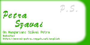 petra szavai business card