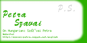 petra szavai business card